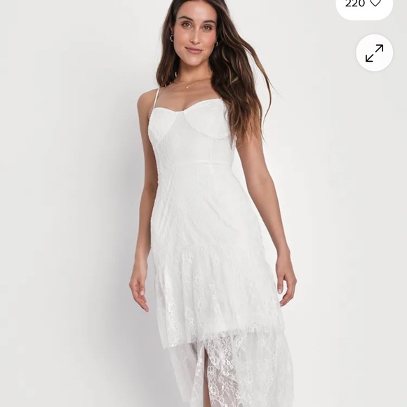 Lulus Dresses & Skirts - Lulu's White Lace Bustier Maxi Dress